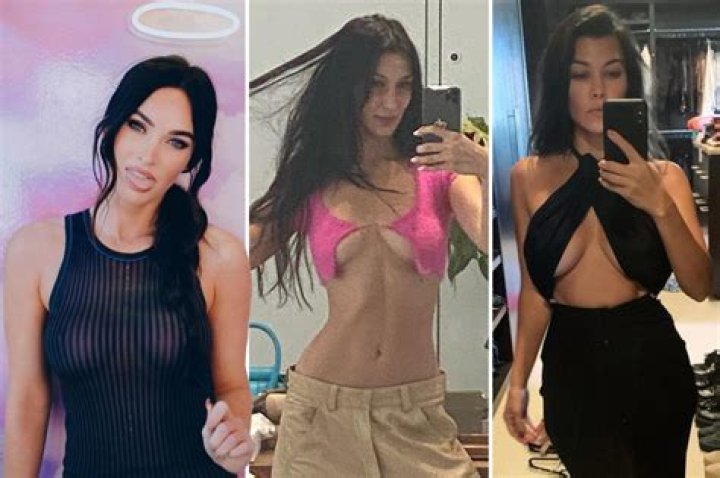 Busty celebs like Megan Fox and Kourtney Kardashian go braless and dare to bare in risky tops