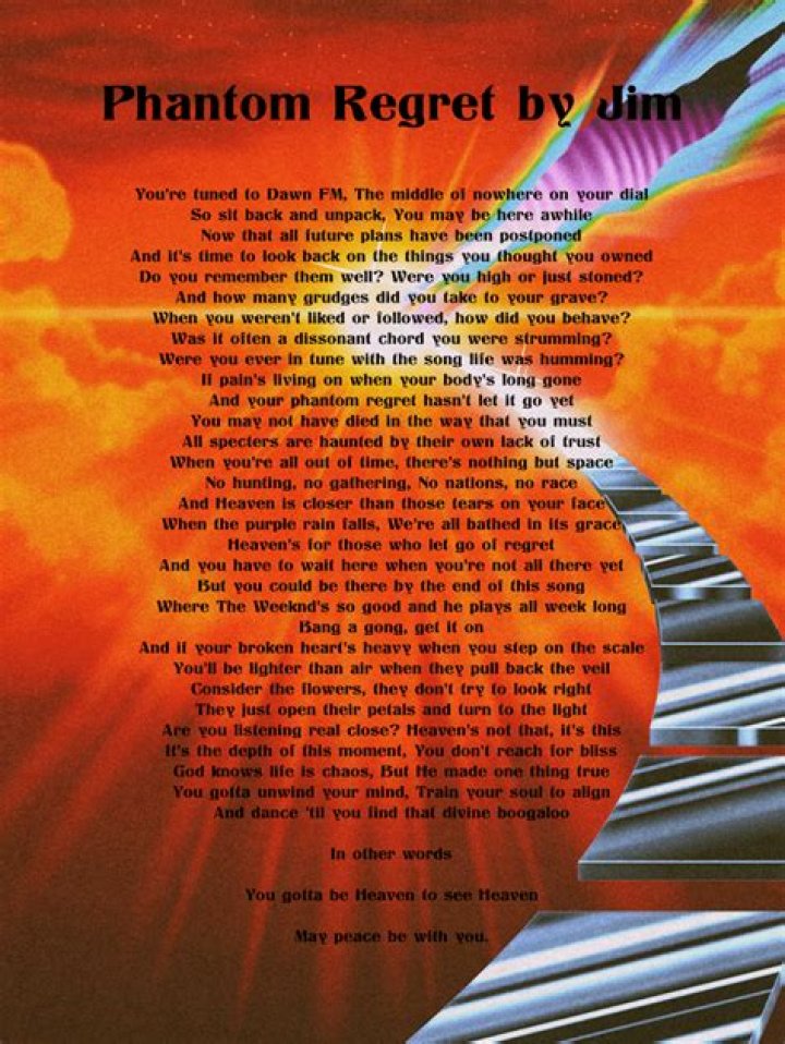 LYRICS: The Weeknd ft Jim Carrey Phantom Regret By Jim