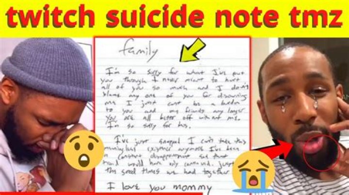 Twitch Suicide Note, TWitch's Last Words Before Death ·